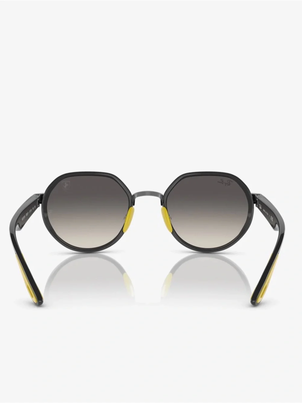 Ray-Ban Women's Gray Gradient Round Sunglasses with Yellow Accents